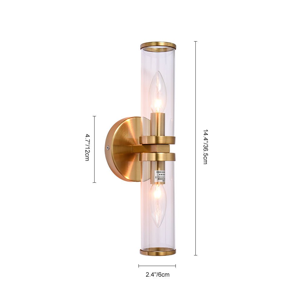 Eonia Modern Double Glass Cylinder Wall Light