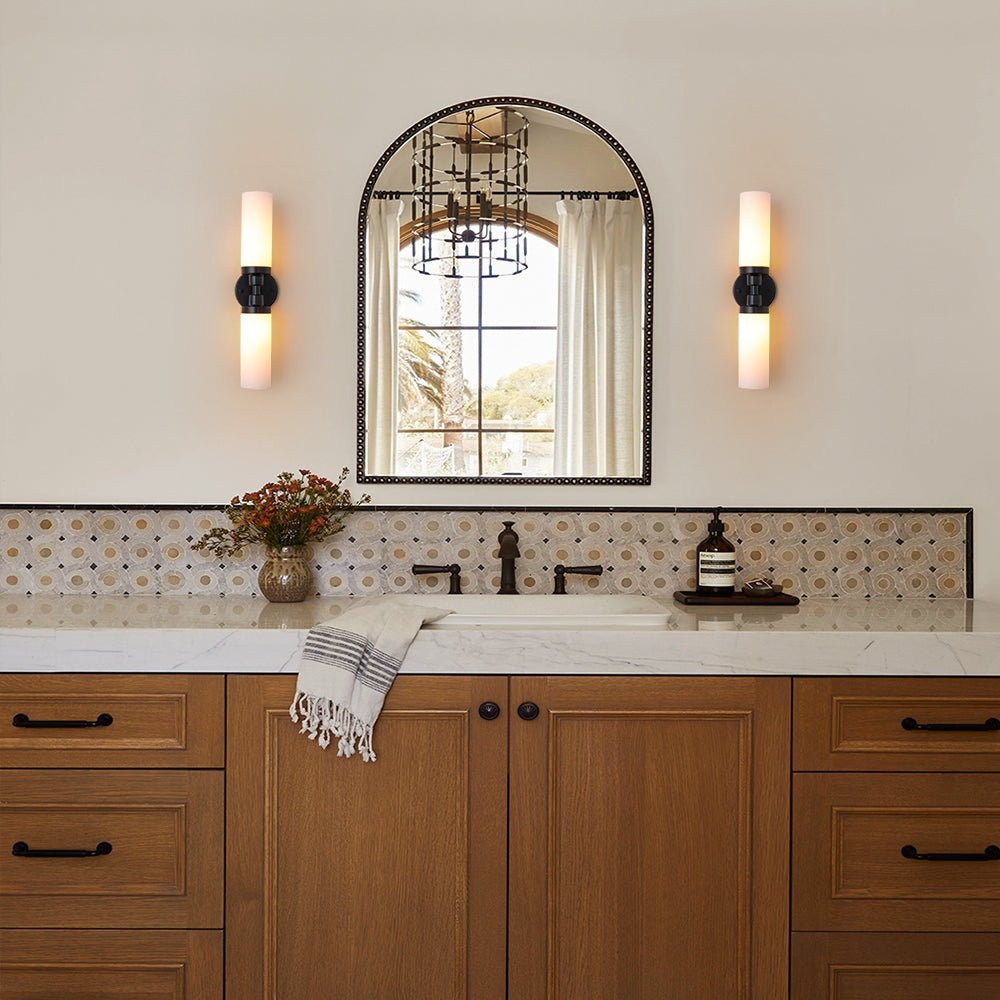 Ornuvyr Modern Cylinder Opal Glass Vanity Wall Lamp