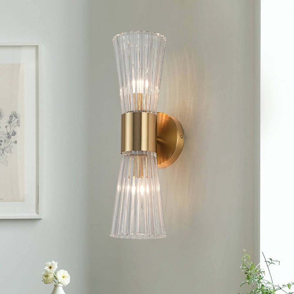 Nordvind Modern Ribbed Hourglass Glass Wall Lamp