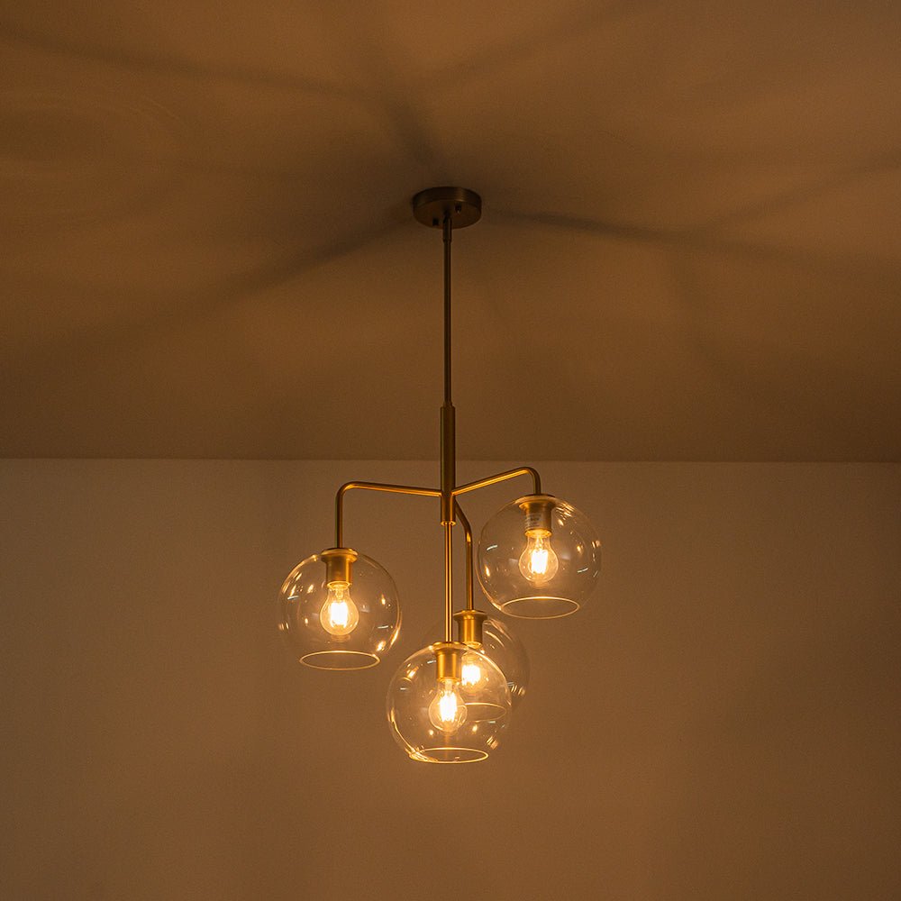 Jarnbrunx Modern Clear Bubble Hanging Sputnik Glass Chandelier