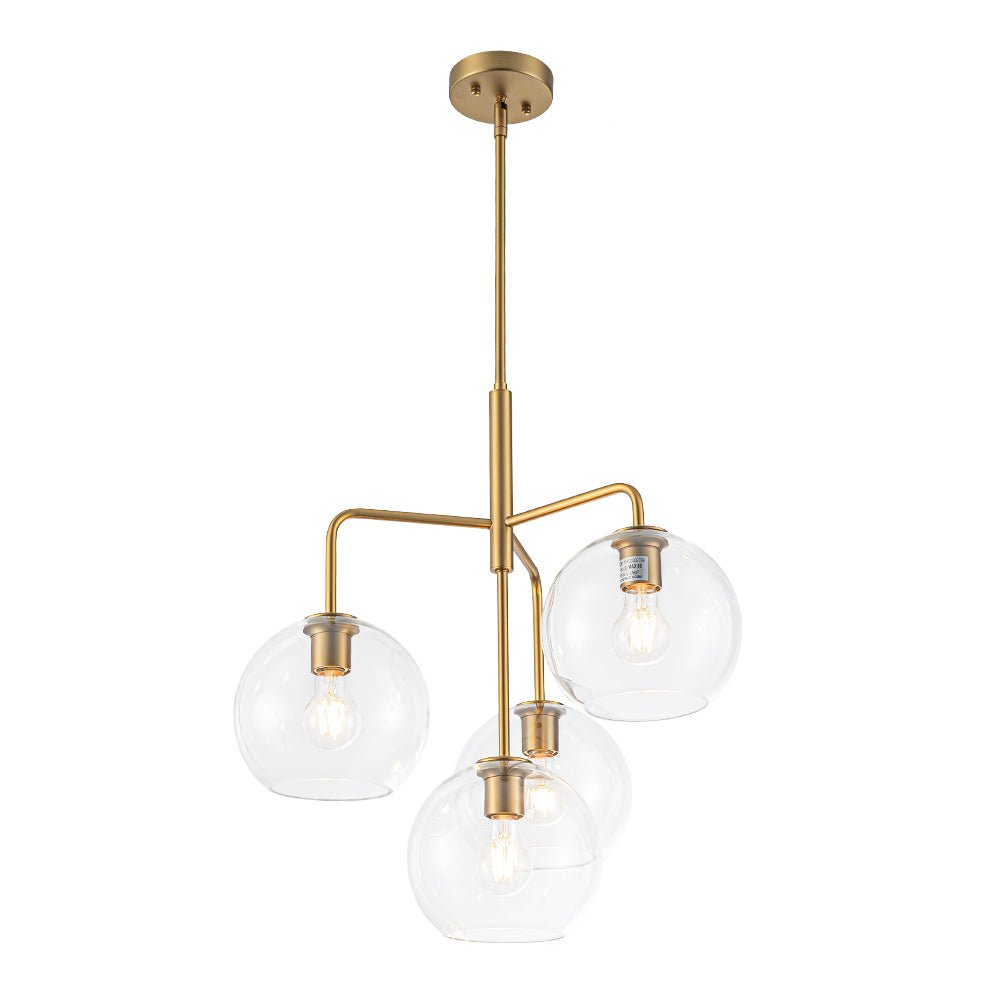 Jarnbrunx Modern Clear Bubble Hanging Sputnik Glass Chandelier