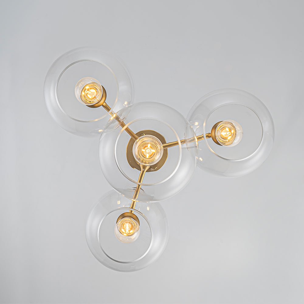 Jarnbrunx Modern Clear Bubble Hanging Sputnik Glass Chandelier