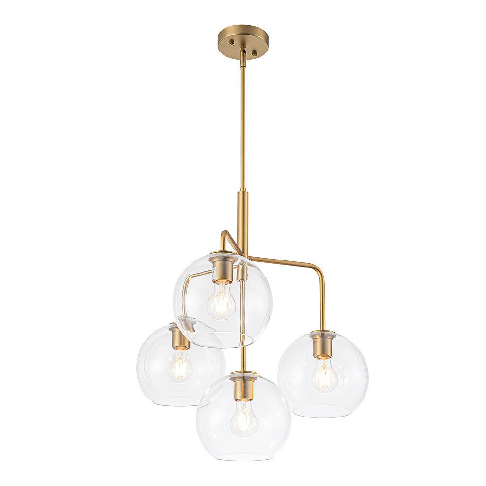 Jarnbrunx Modern Clear Bubble Hanging Sputnik Glass Chandelier