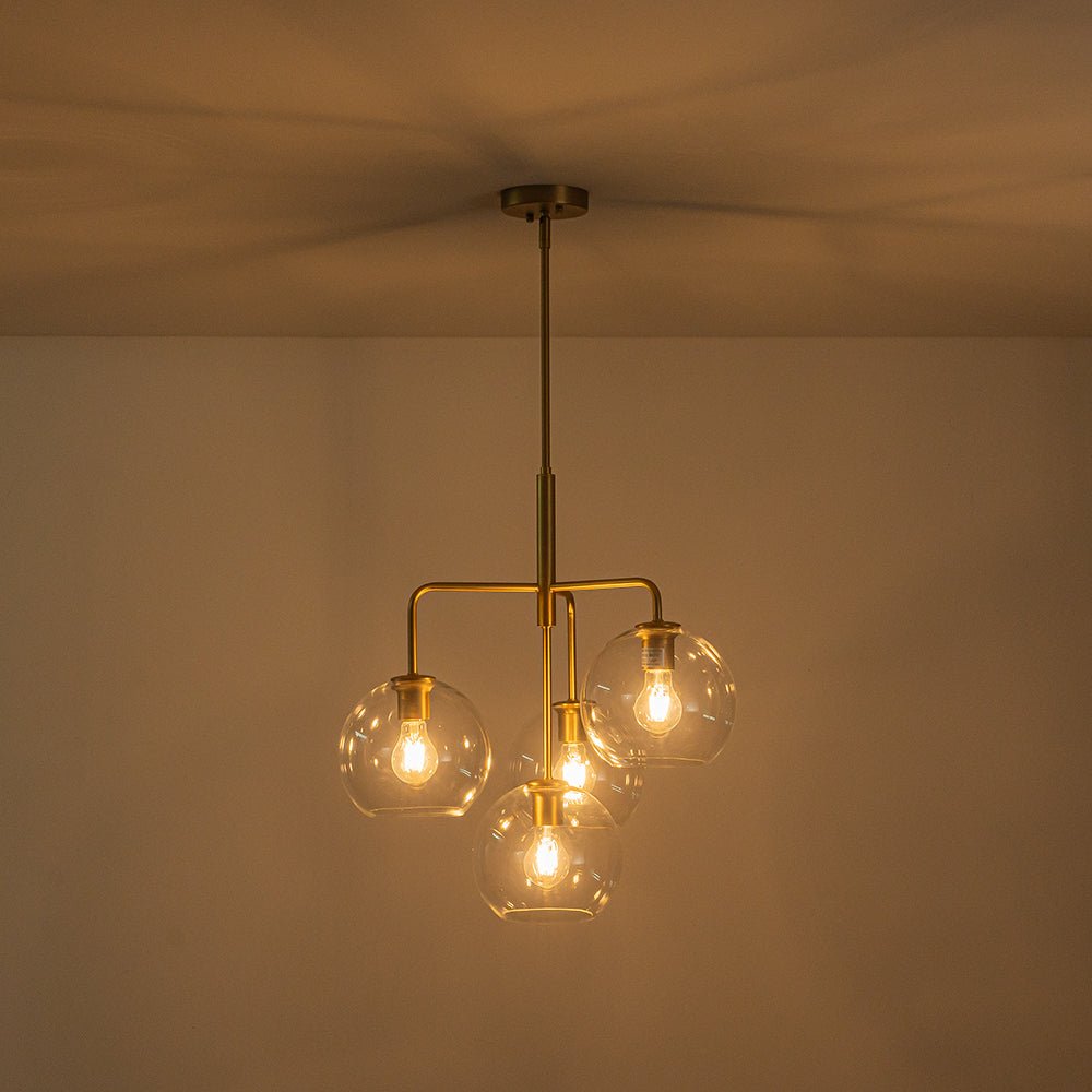 Jarnbrunx Modern Clear Bubble Hanging Sputnik Glass Chandelier