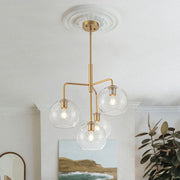 Jarnbrunx Modern Clear Bubble Hanging Sputnik Glass Chandelier