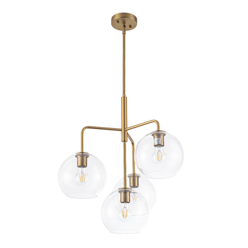 Jarnbrunx Modern Clear Bubble Hanging Sputnik Glass Chandelier