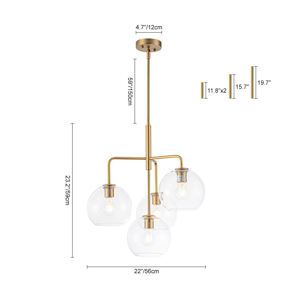 Jarnbrunx Modern Clear Bubble Hanging Sputnik Glass Chandelier