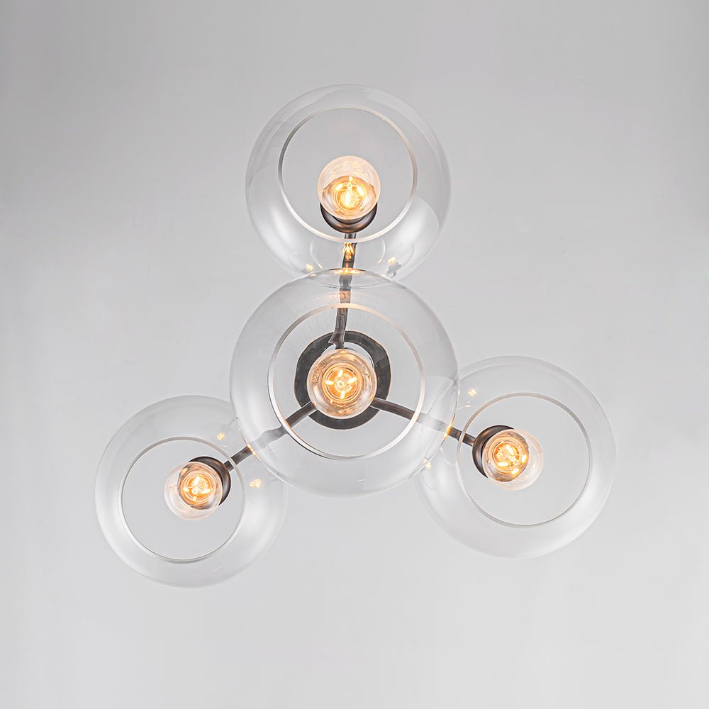 Jarnbrunx Modern Clear Bubble Hanging Sputnik Glass Chandelier