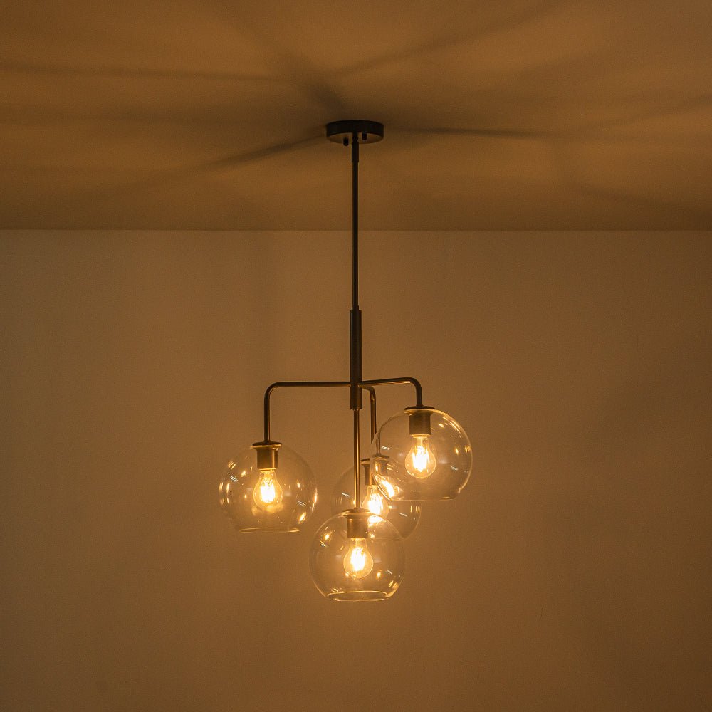 Jarnbrunx Modern Clear Bubble Hanging Sputnik Glass Chandelier