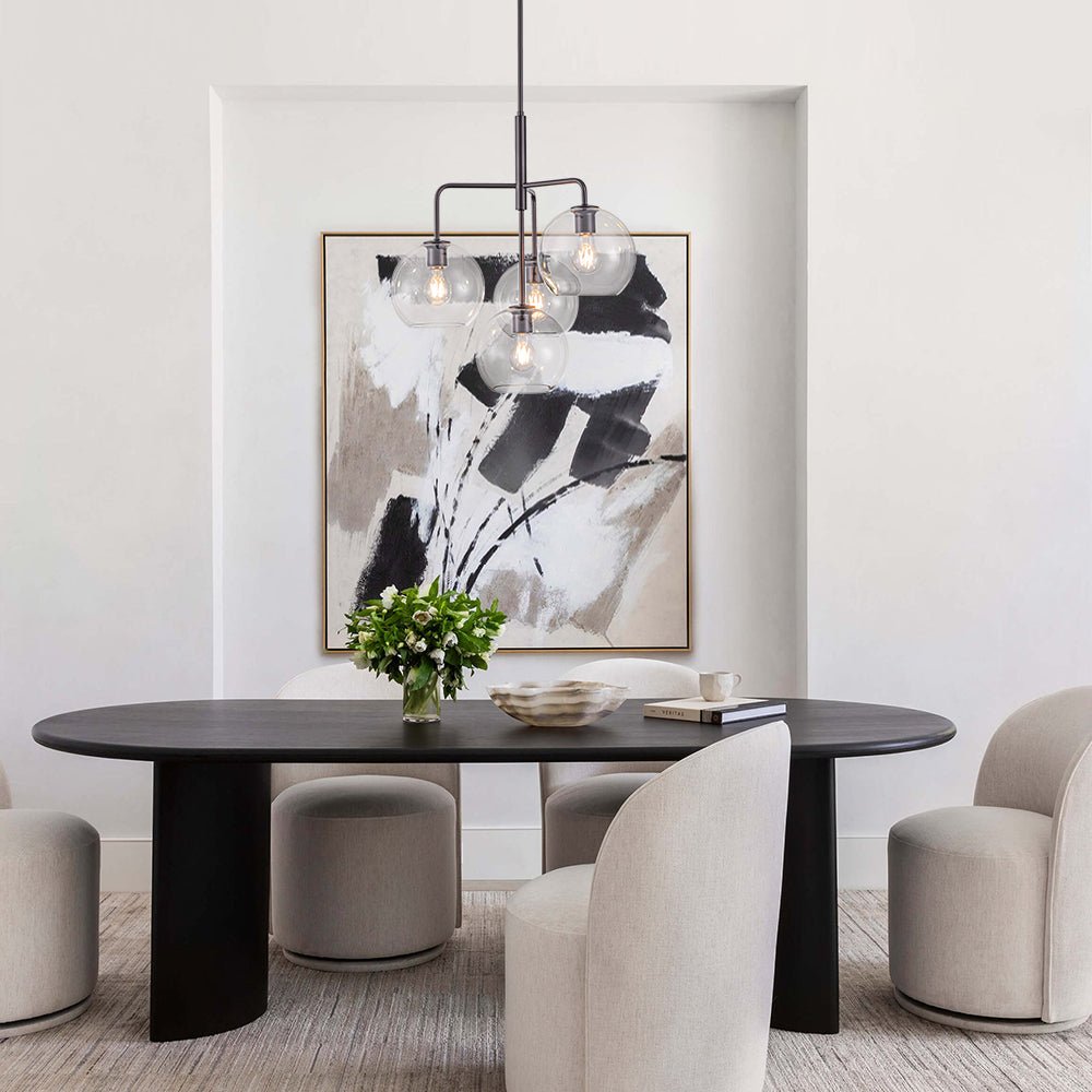 Jarnbrunx Modern Clear Bubble Hanging Sputnik Glass Chandelier