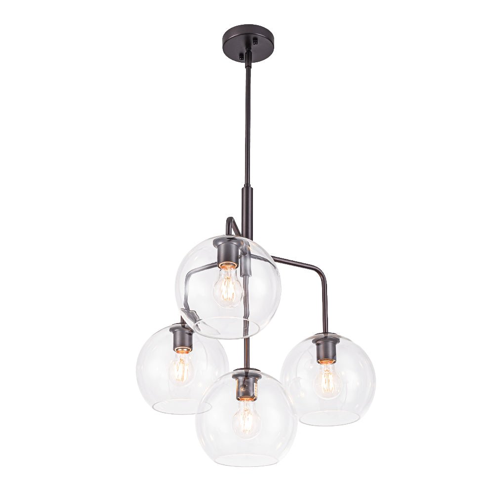 Jarnbrunx Modern Clear Bubble Hanging Sputnik Glass Chandelier