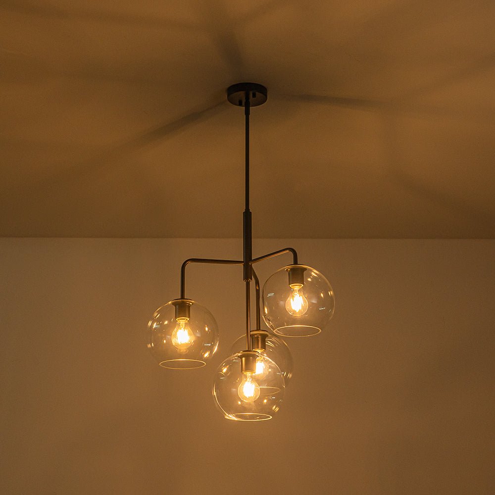 Jarnbrunx Modern Clear Bubble Hanging Sputnik Glass Chandelier