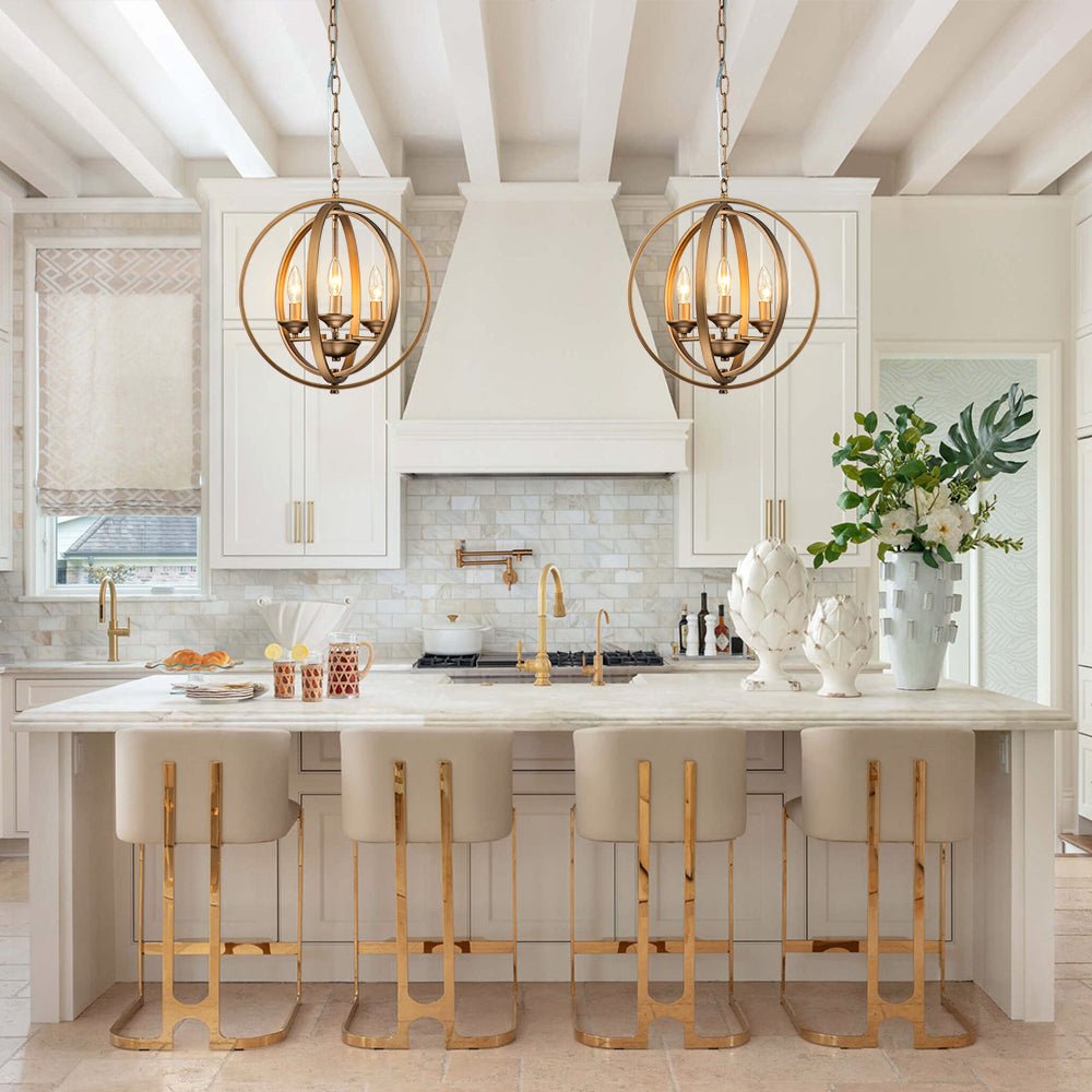 Kvennuvo Modern Geometric Globe Metal Pendant Light