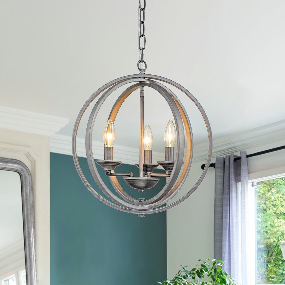 Kvennuvo Modern Geometric Globe Metal Pendant Light