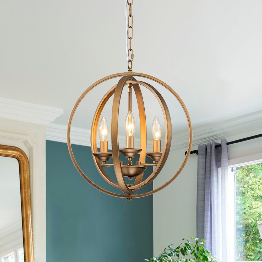 Kvennuvo Modern Geometric Globe Metal Pendant Light
