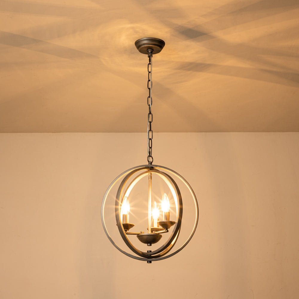 Kvennuvo Modern Geometric Globe Metal Pendant Light