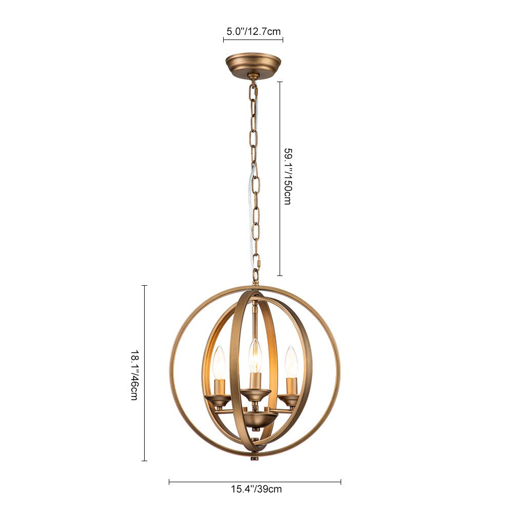 Kvennuvo Modern Geometric Globe Metal Pendant Light