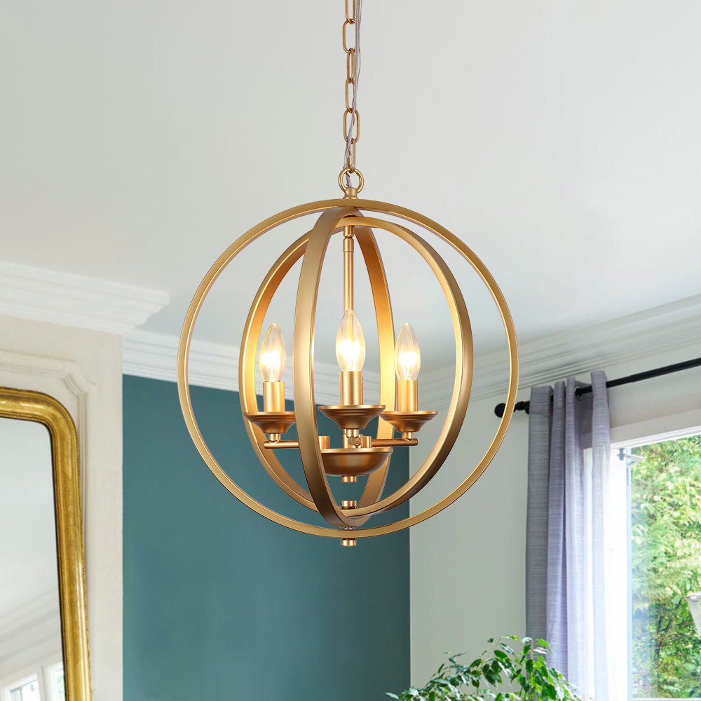 Kvennuvo Modern Geometric Globe Metal Pendant Light