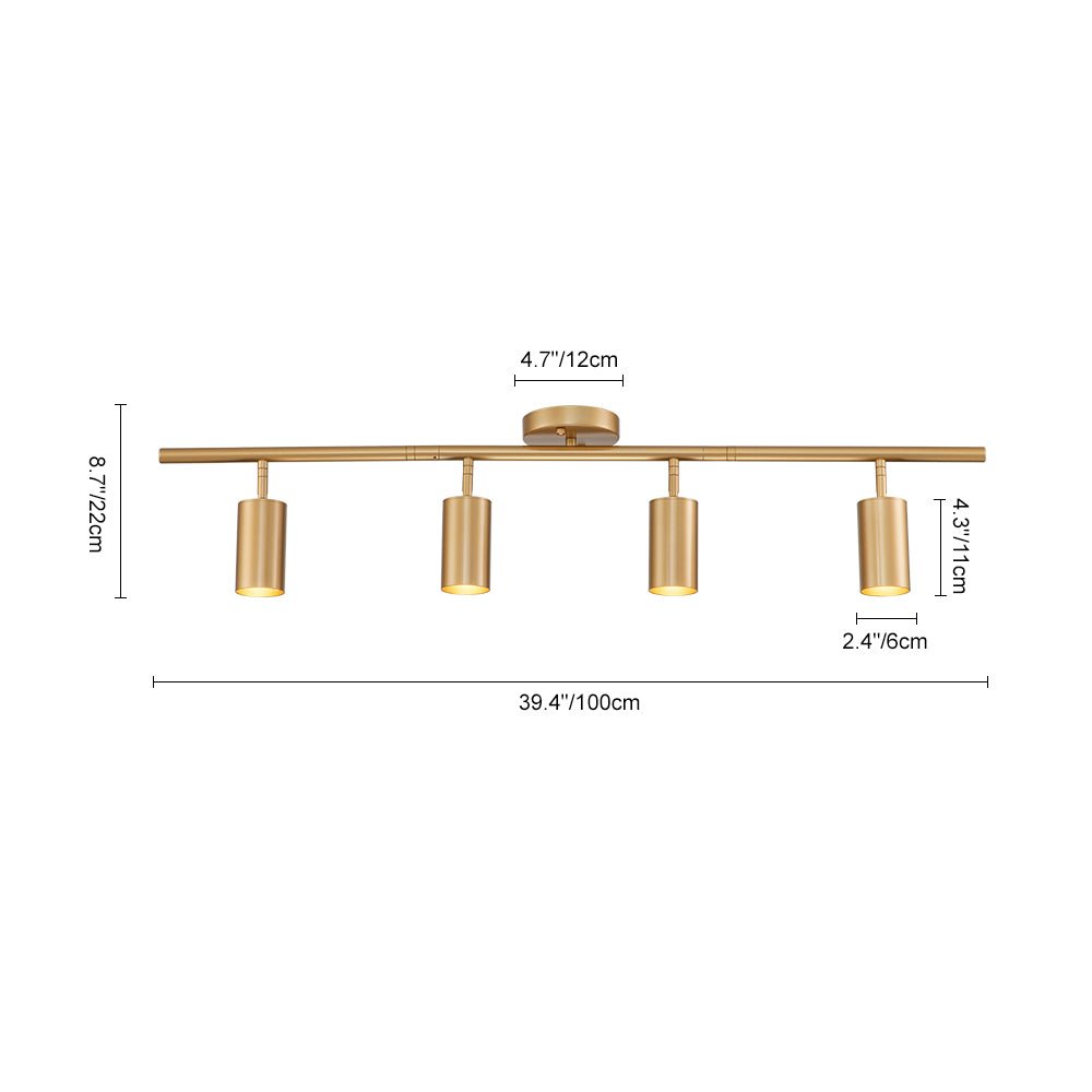 Lorina Modern Linear Metal Semi Flush Track Light