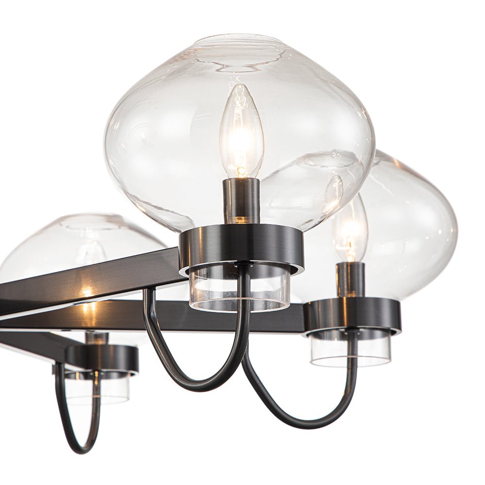Vatnuvix Modern Candle Style Clear Glass Chandelier