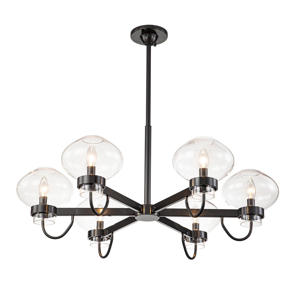 Vatnuvix Modern Candle Style Clear Glass Chandelier