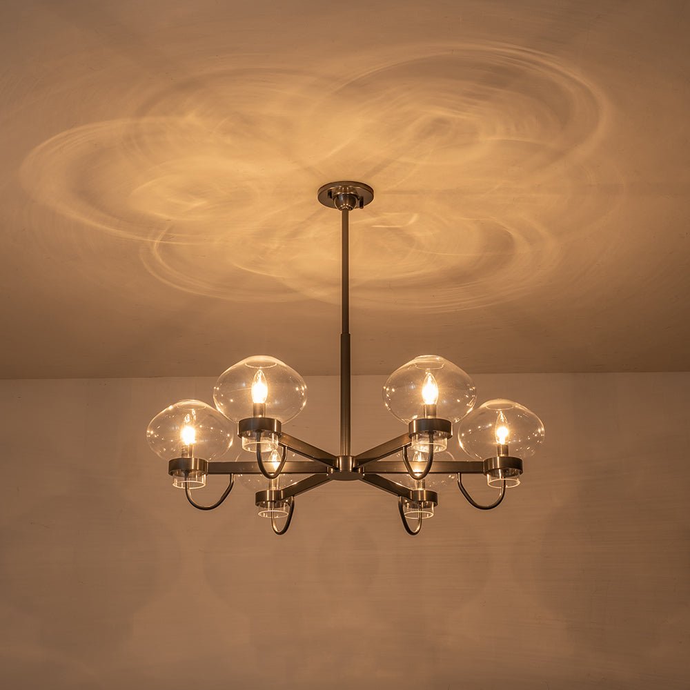Vatnuvix Modern Candle Style Clear Glass Chandelier