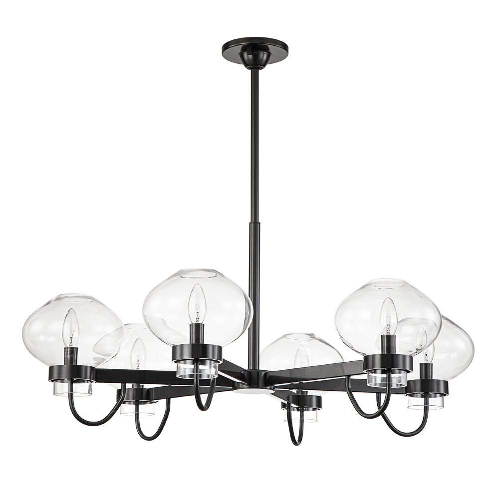 Vatnuvix Modern Candle Style Clear Glass Chandelier