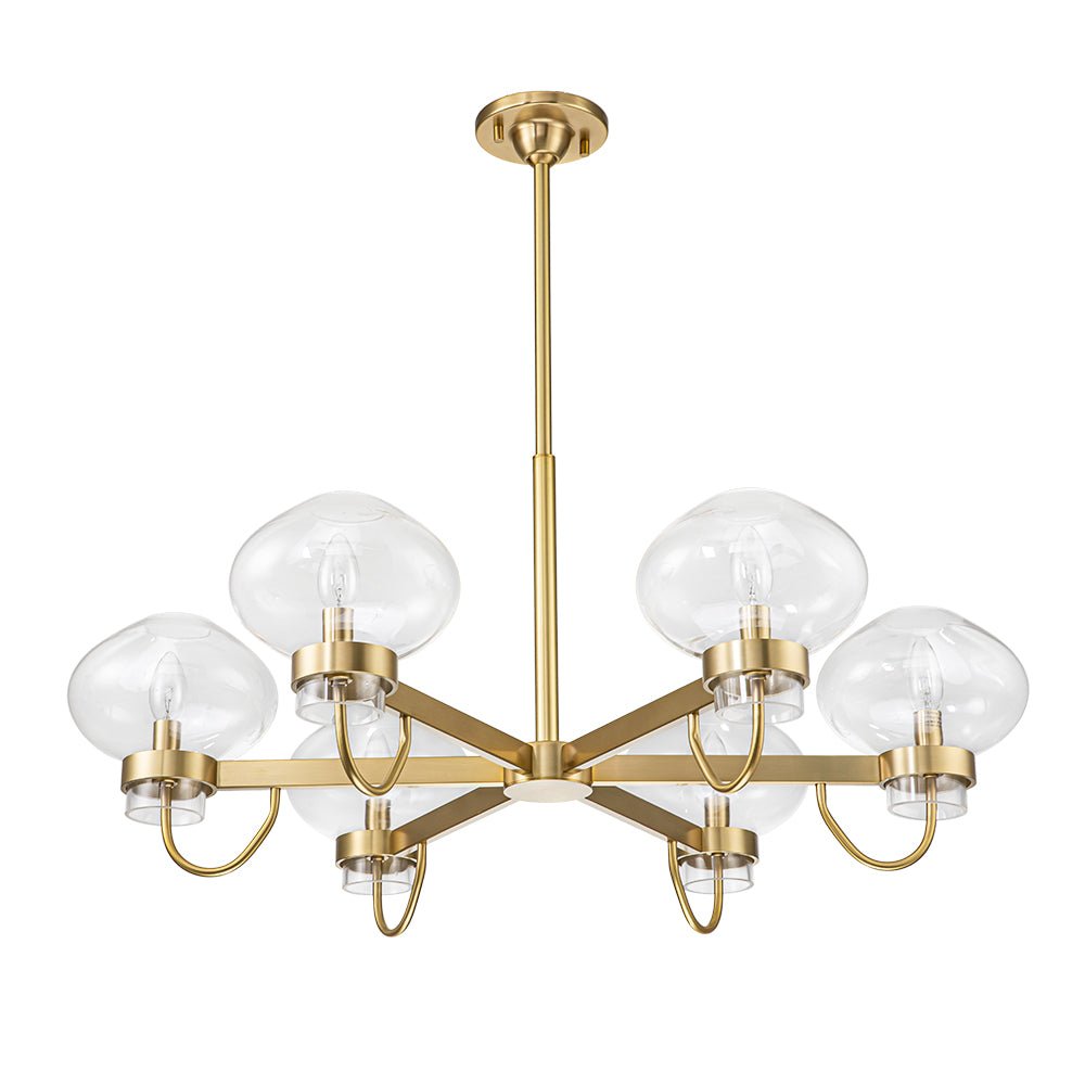 Vatnuvix Modern Candle Style Clear Glass Chandelier