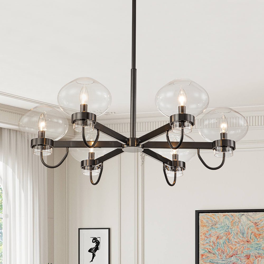 Vatnuvix Modern Candle Style Clear Glass Chandelier