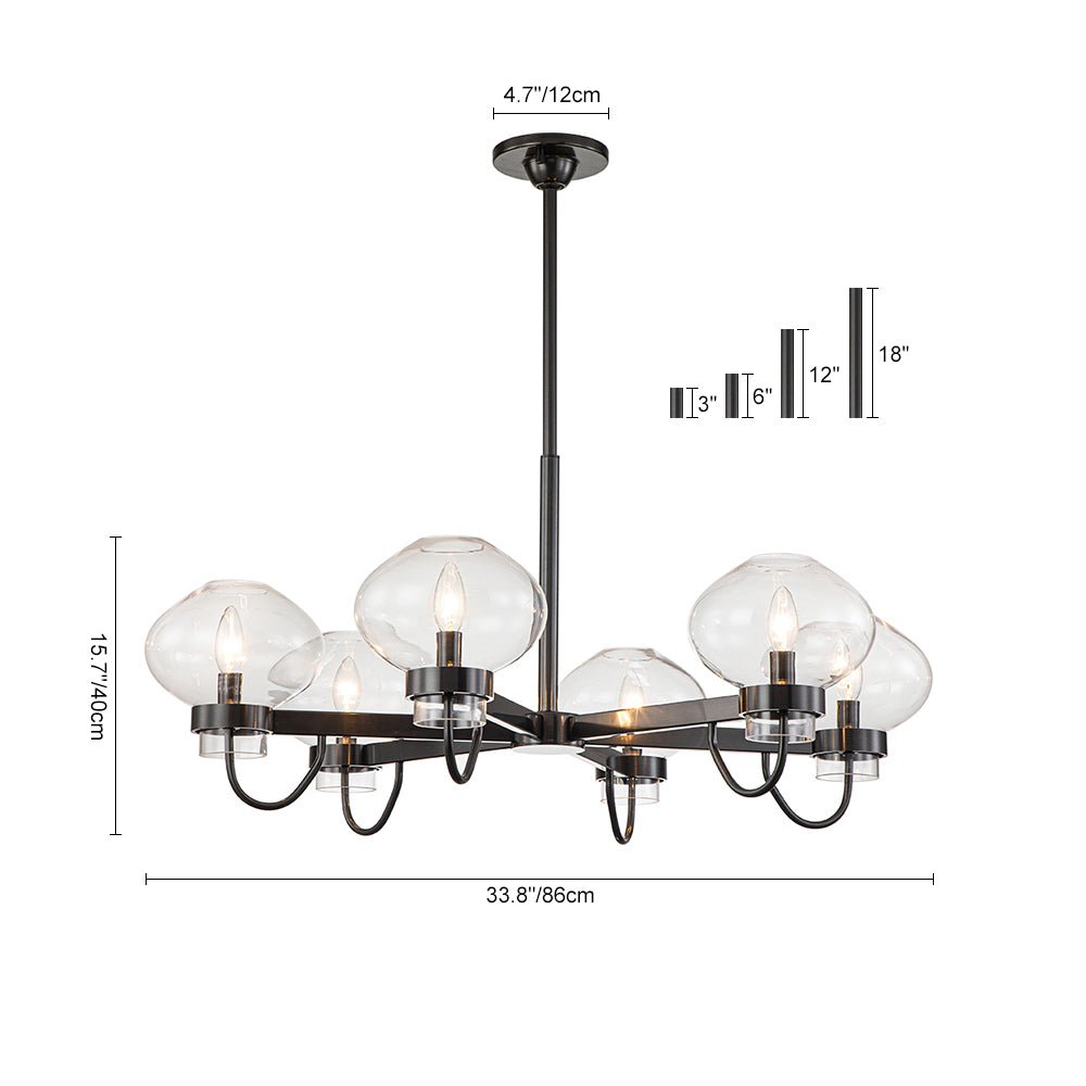 Vatnuvix Modern Candle Style Clear Glass Chandelier