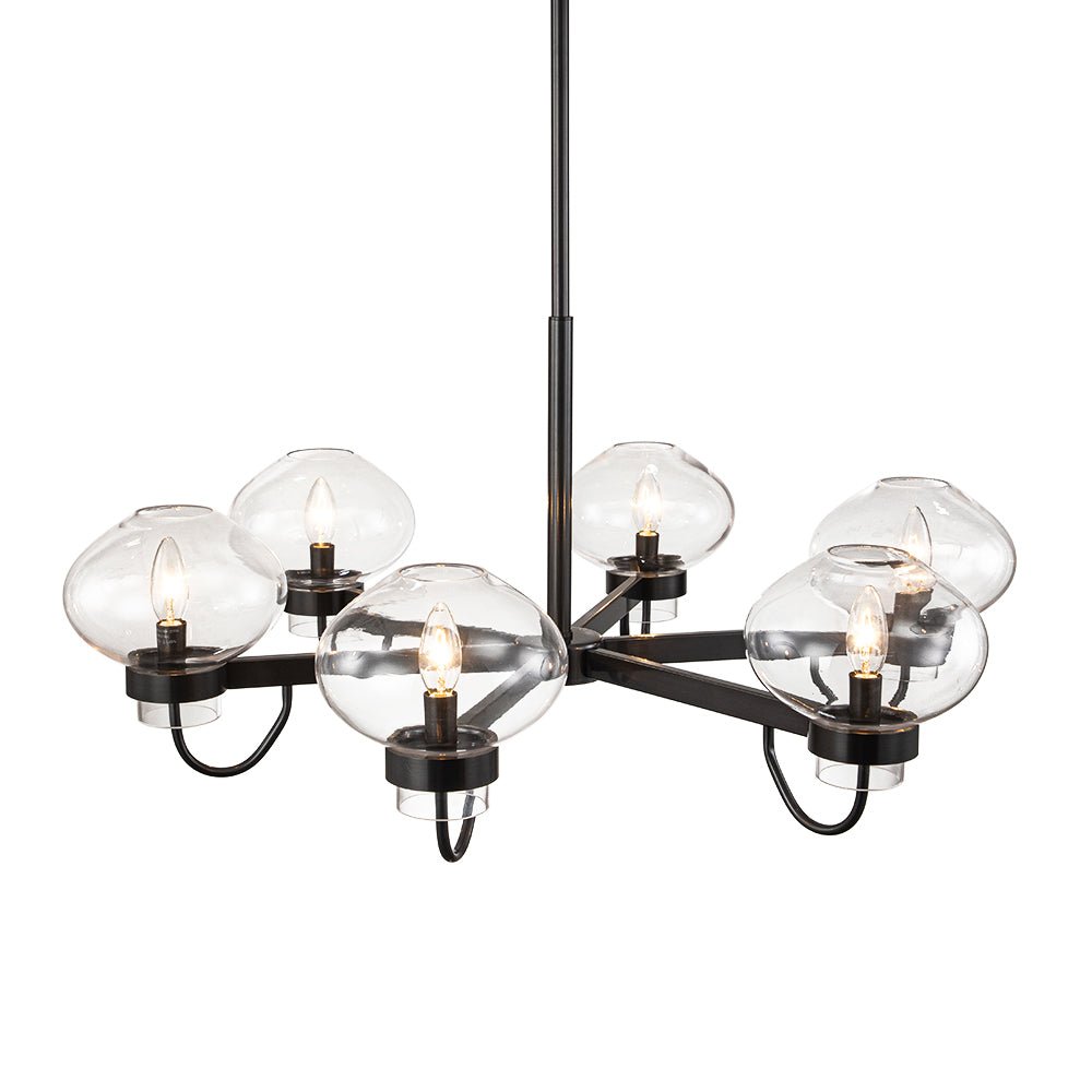 Vatnuvix Modern Candle Style Clear Glass Chandelier