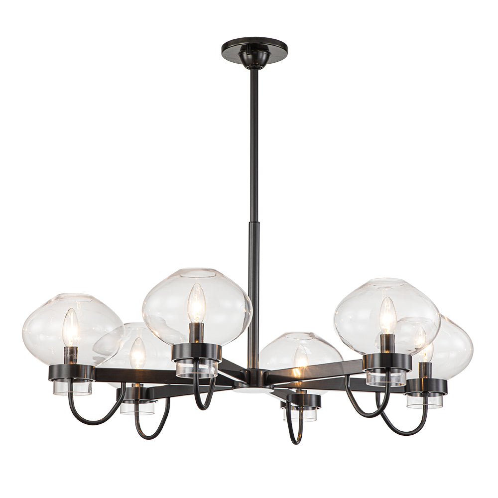Vatnuvix Modern Candle Style Clear Glass Chandelier