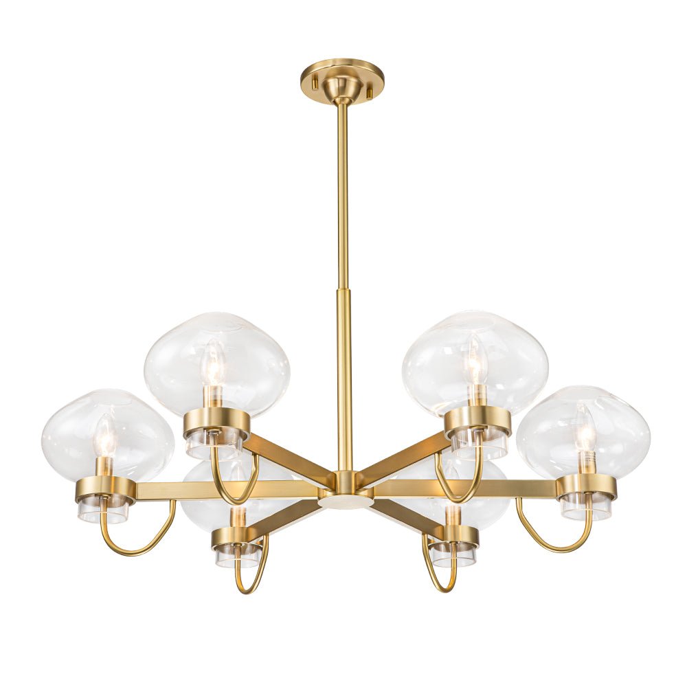 Vatnuvix Modern Candle Style Clear Glass Chandelier