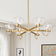 Vatnuvix Modern Candle Style Clear Glass Chandelier