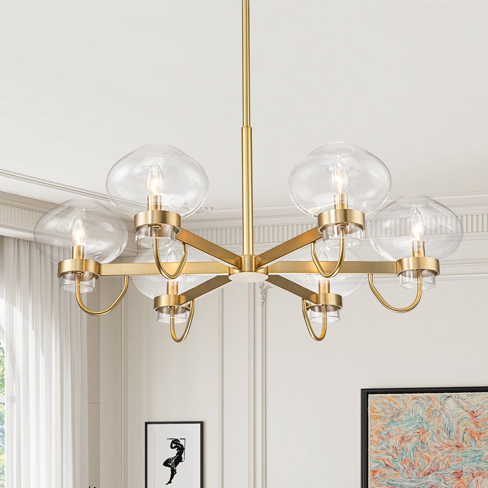 Vatnuvix Modern Candle Style Clear Glass Chandelier