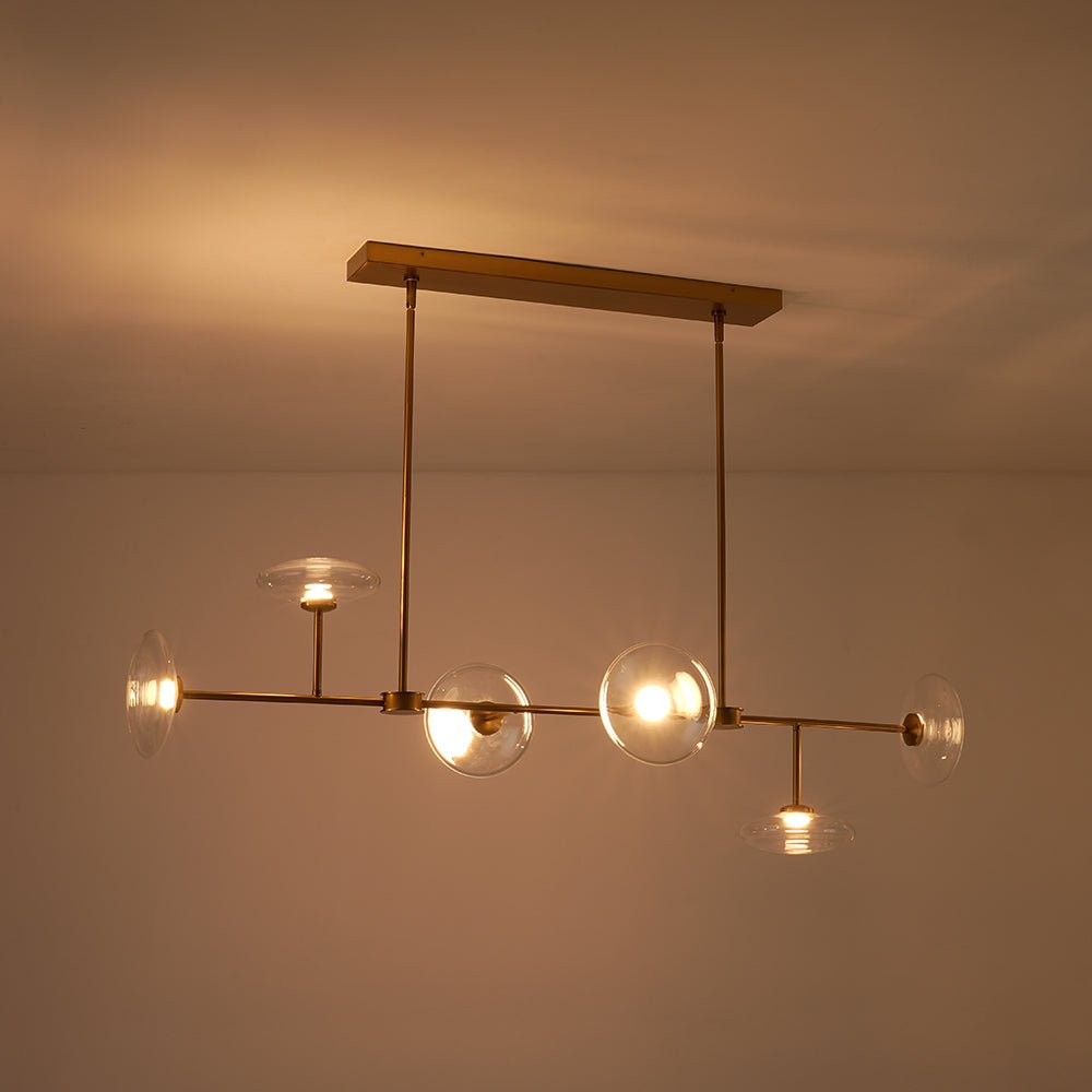 Vatnuvum Modern Dimmable LED Linear Clear Glass Chandelier