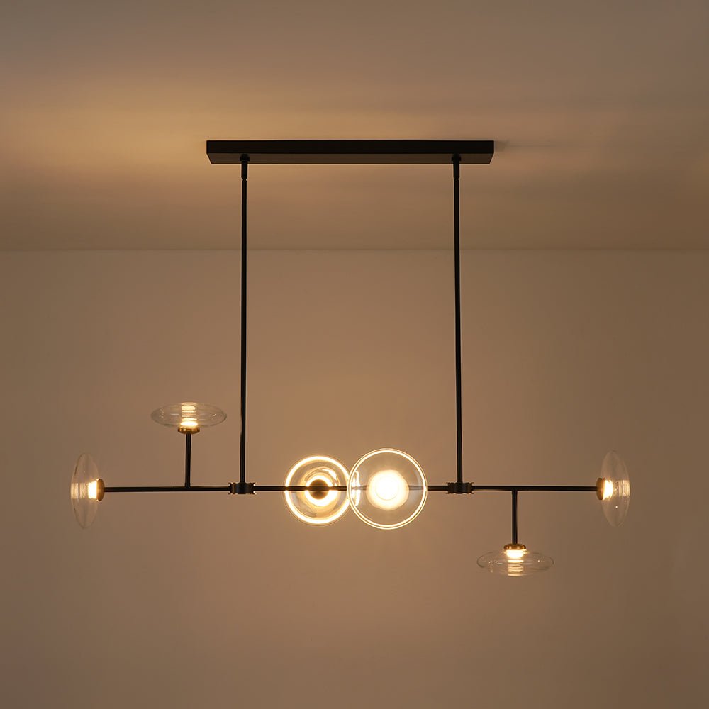 Vatnuvum Modern Dimmable LED Linear Clear Glass Chandelier