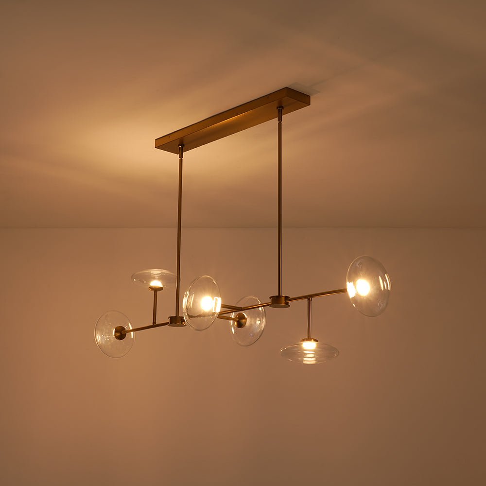 Vatnuvum Modern Dimmable LED Linear Clear Glass Chandelier