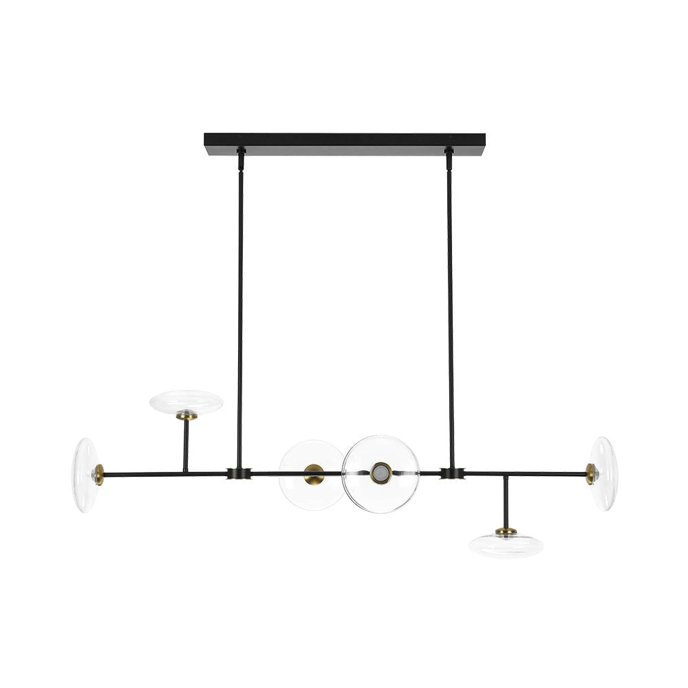 Vatnuvum Modern Dimmable LED Linear Clear Glass Chandelier