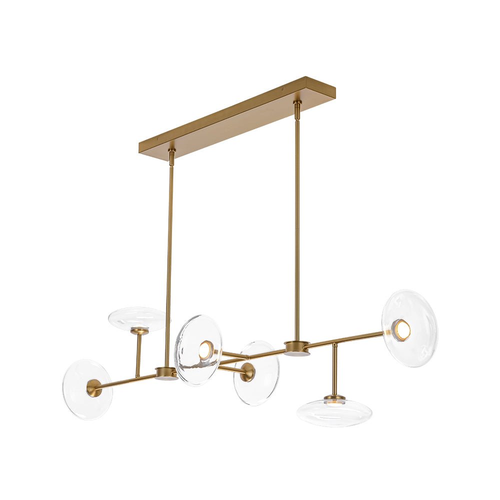 Vatnuvum Modern Dimmable LED Linear Clear Glass Chandelier
