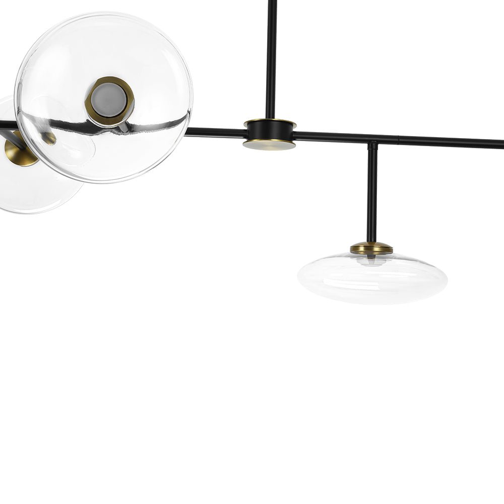 Vatnuvum Modern Dimmable LED Linear Clear Glass Chandelier
