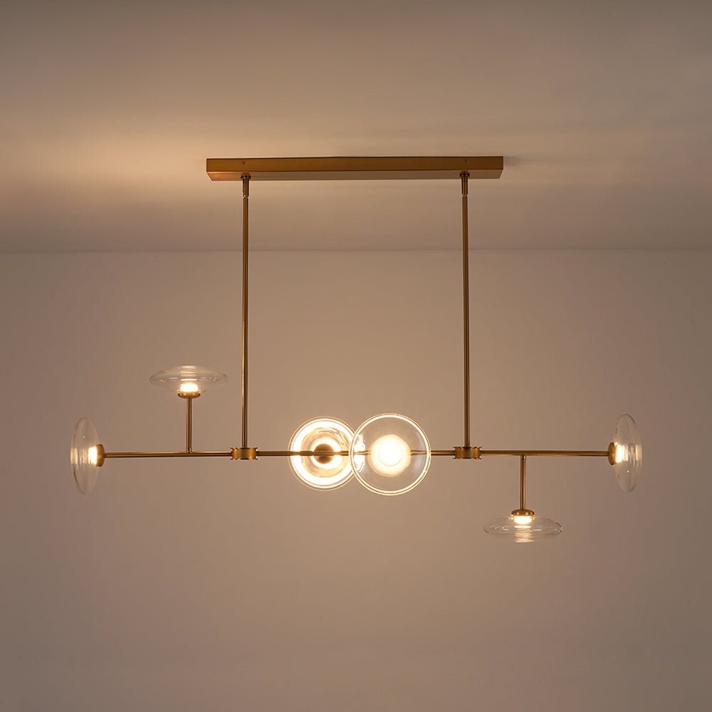 Vatnuvum Modern Dimmable LED Linear Clear Glass Chandelier