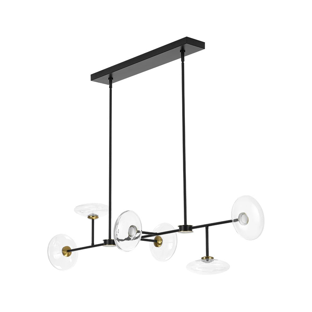 Vatnuvum Modern Dimmable LED Linear Clear Glass Chandelier