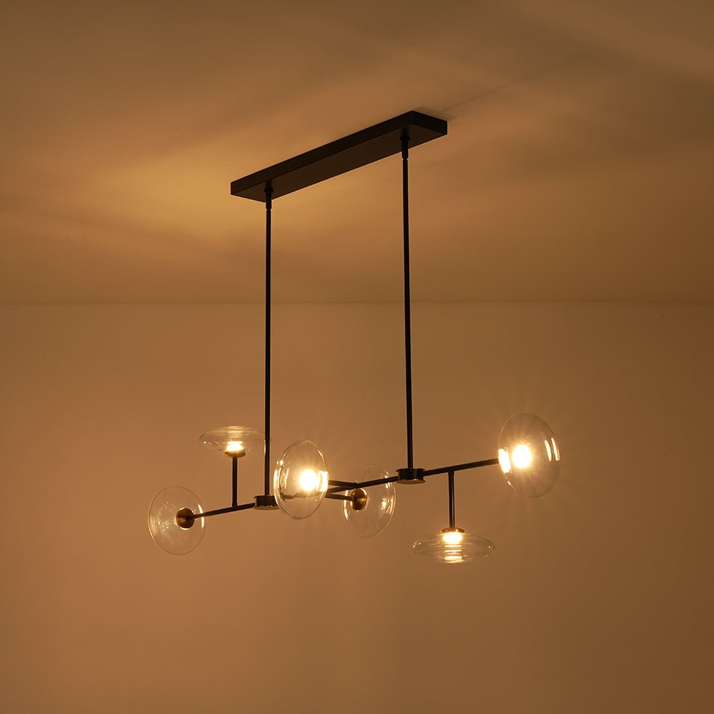 Vatnuvum Modern Dimmable LED Linear Clear Glass Chandelier