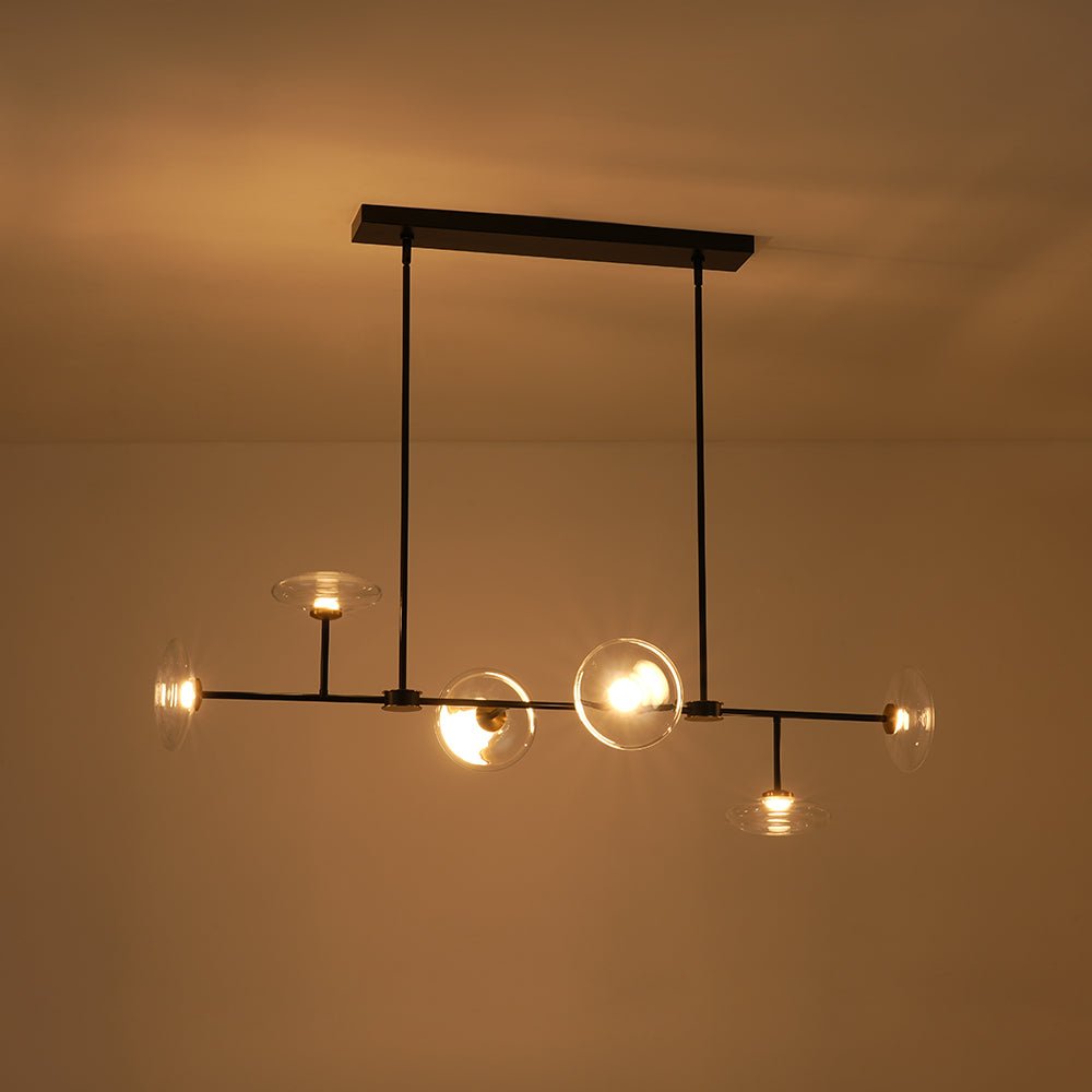 Vatnuvum Modern Dimmable LED Linear Clear Glass Chandelier