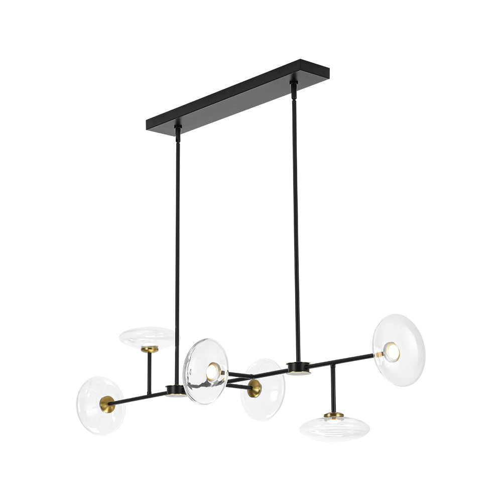 Vatnuvum Modern Dimmable LED Linear Clear Glass Chandelier