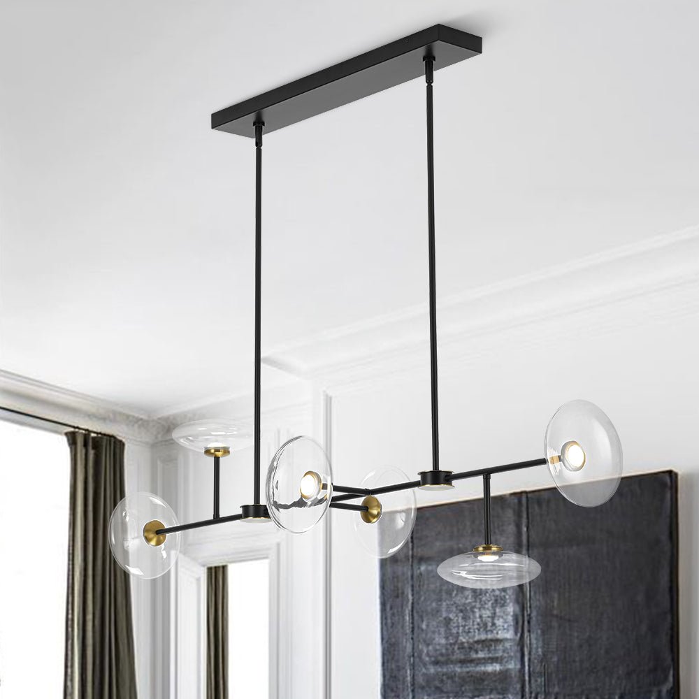 Vatnuvum Modern Dimmable LED Linear Clear Glass Chandelier