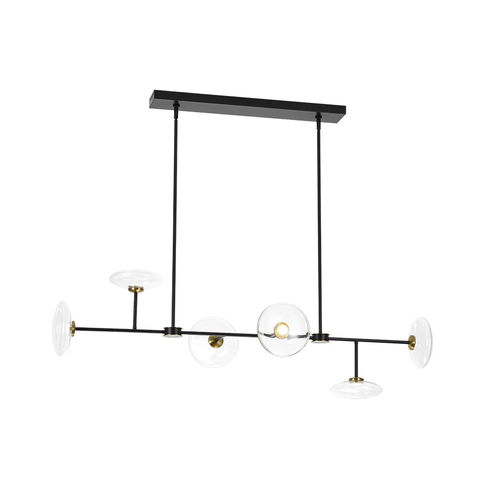 Vatnuvum Modern Dimmable LED Linear Clear Glass Chandelier