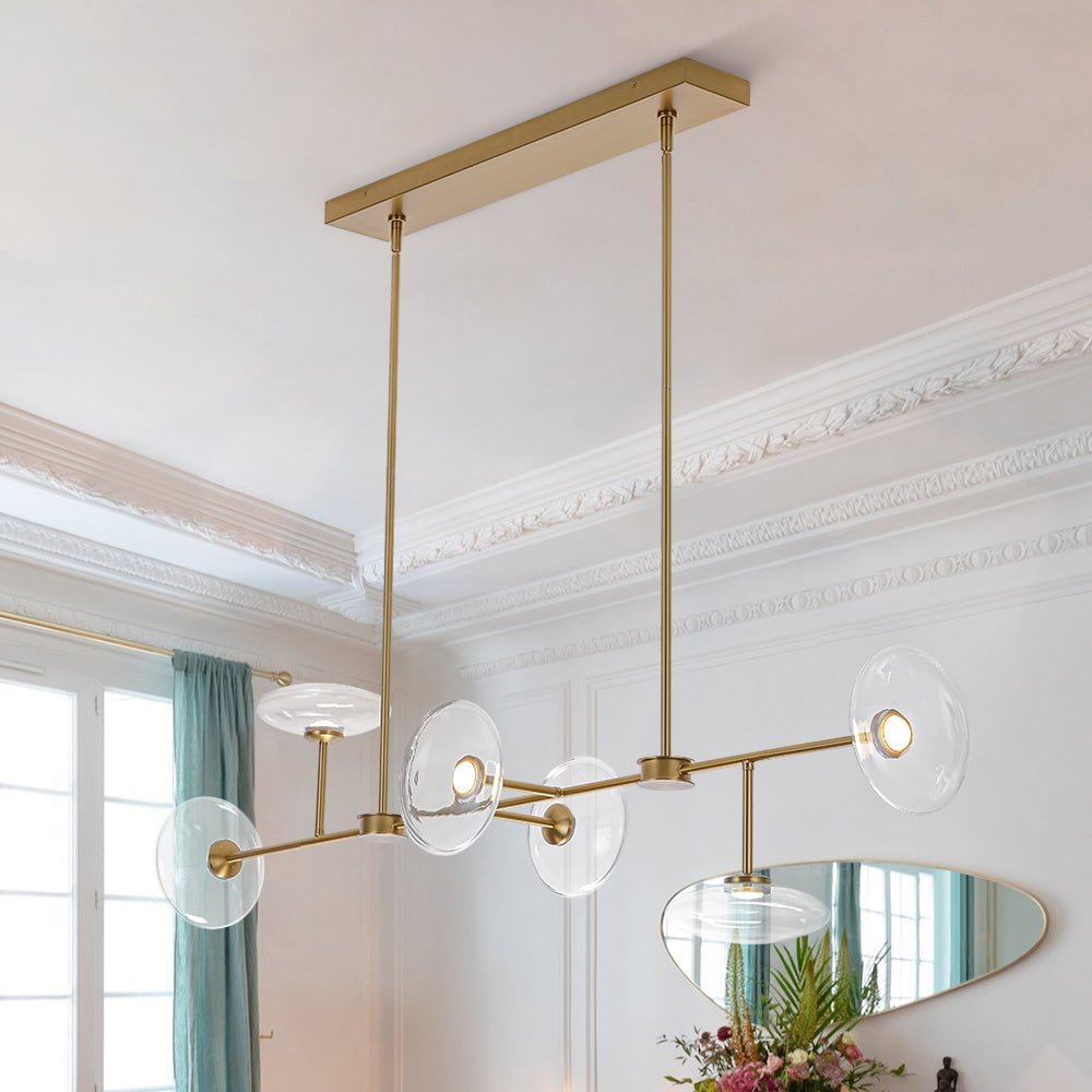Vatnuvum Modern Dimmable LED Linear Clear Glass Chandelier