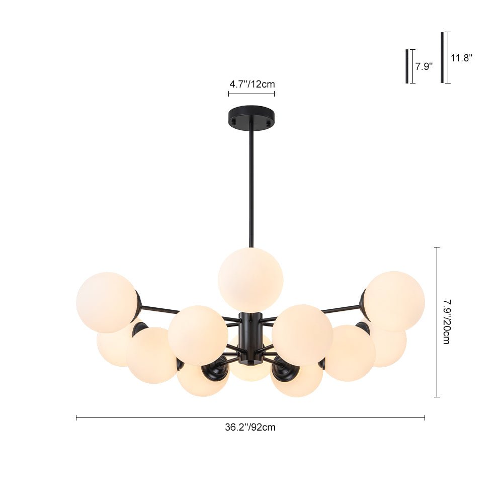 Fyrsta Modern Sputnik Opal Glass Chandelier
